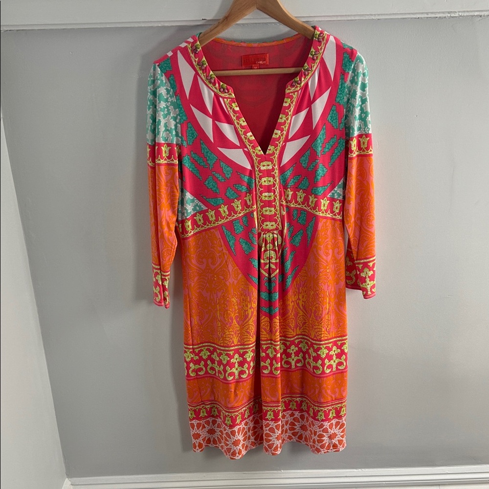 Hale Bob Red and Orange Dress